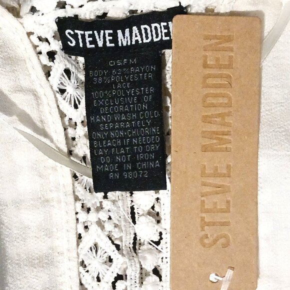 NEW Steve Madden Lace Inset Ruana in Ivory, OS, Crotchet Kimono Cardigan - Picture 7 of 8